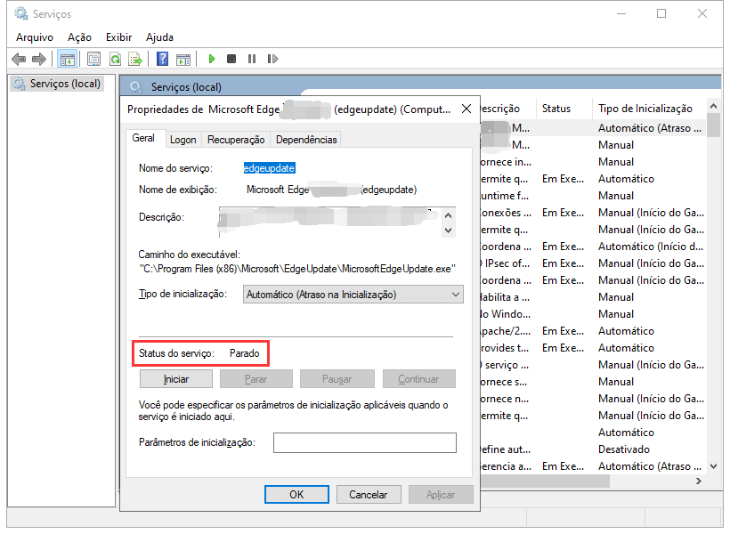 verificar estado da atualização do Windows