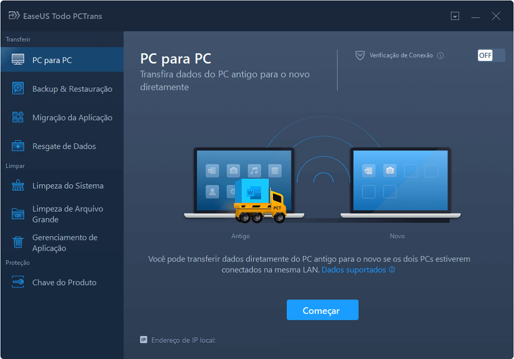 Transferir arquivos do PC antigo para o novo PC - etapa 1