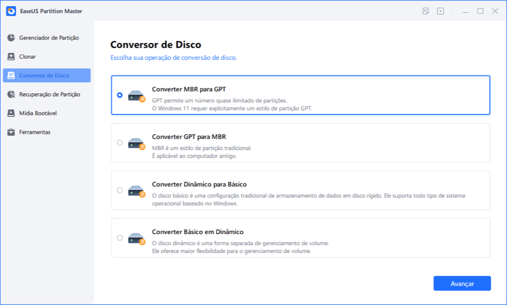 converter MBR em GPT