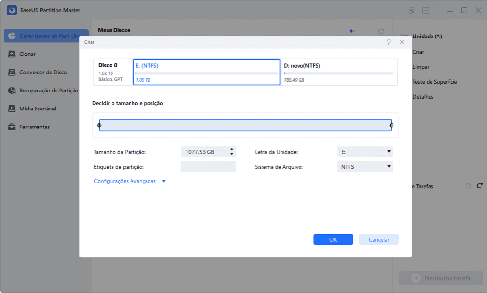 Configurar nova partição