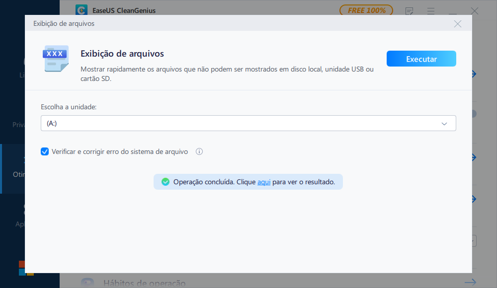 corrigir sistema de arquivos
