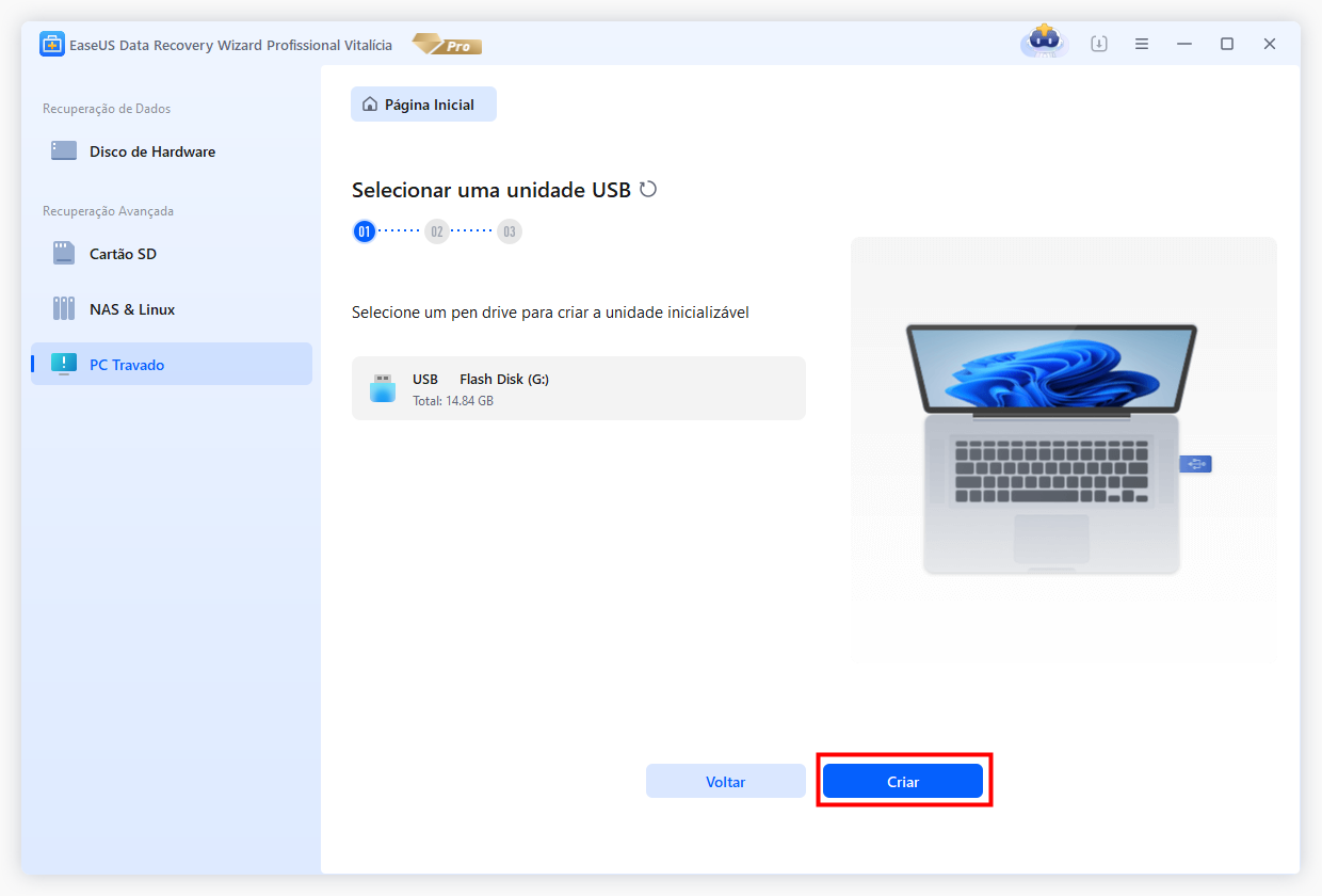 criar USB inicializável